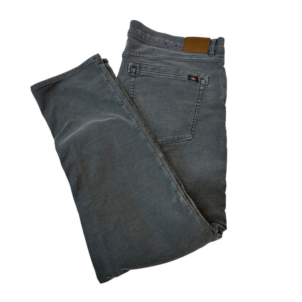 Faherty Movement 5-Pocket Pants Mens 40x30 Navy Gray Straight Leg MBC0020-NVY
